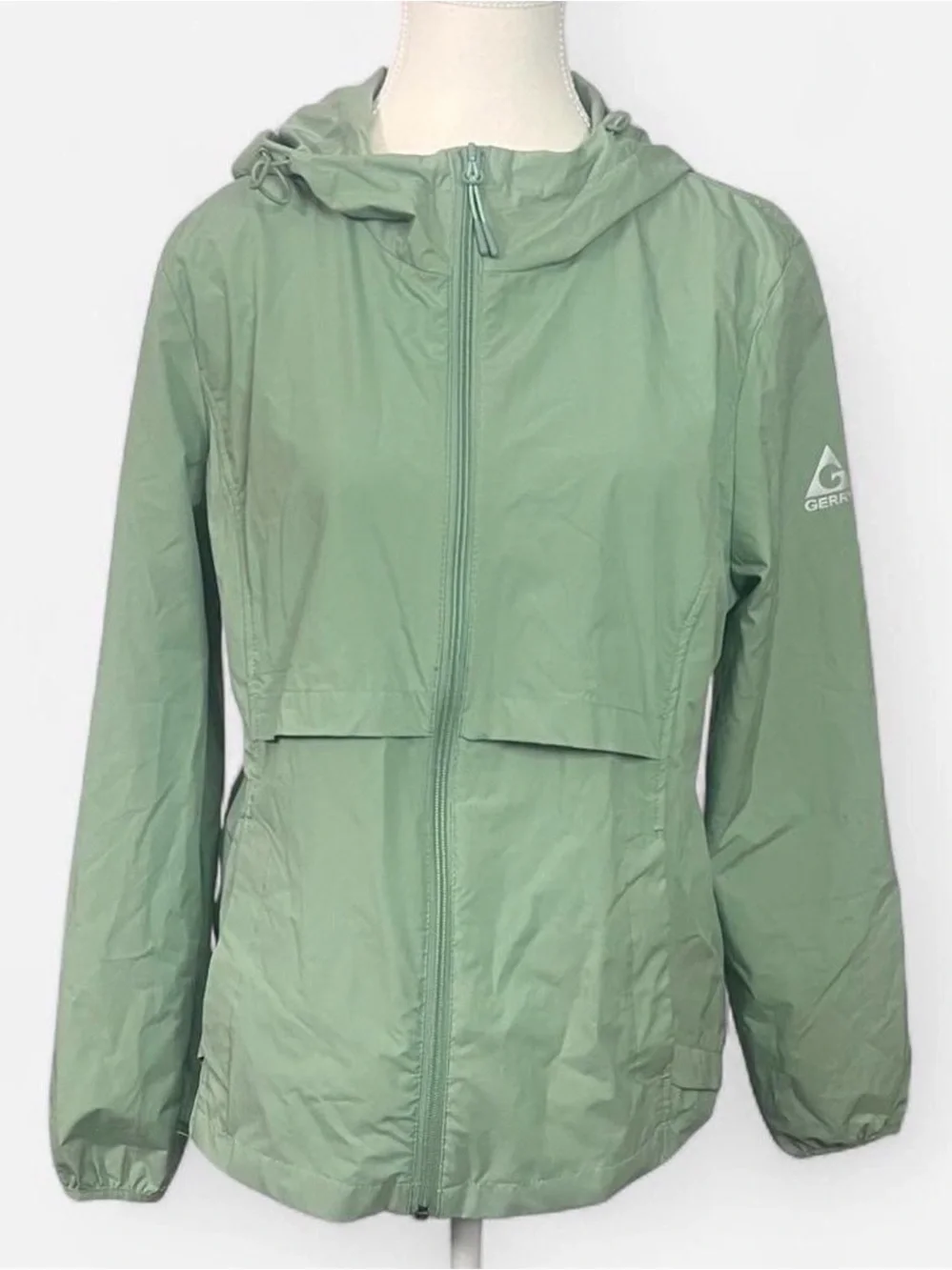 Gerry Sage Green Utility Rain Coat/Windbreaker women’s Medium